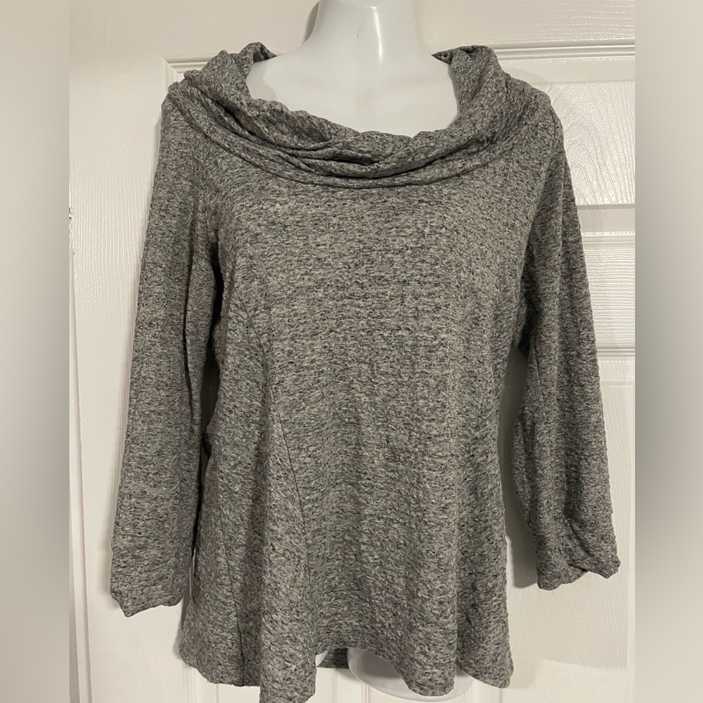 Grey Anthropologie One September cowl neck top size S